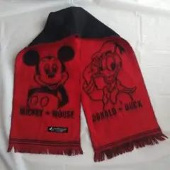 【レア】ディズニー ミッキー ドナルド マフラー ヴィンテージ レトロ