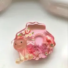 【再販△】レジン　ヘアゴム シェルと猫ちゃん　ミルキーピンク◡̈♥︎ レジン ヘアゴム シェル 猫ちゃん ピンク系◡̈♥︎ ※透け感あり - メルカリ