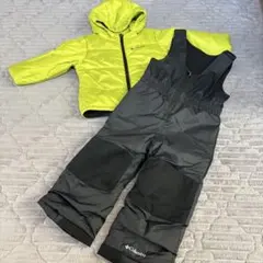 Columbia スキーウェアセット 黒/黄緑　リバーシブル　100センチ