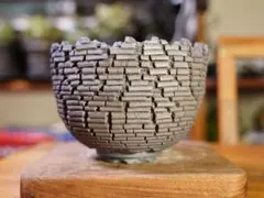 【最終値下げ】手作植木鉢 陶器鉢 アガべ Lサイズ 口径13.5cm A-908のサムネイル
