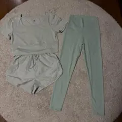 【最終値下げ】H&M ヨガウェアセット 3点セット　ライトグリーン