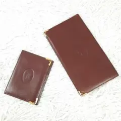 美品△Cartier 長財布 パスケース 2点セット ボルドー ギャランティ付