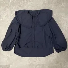 美品 MILKFED. ネイビー ビッグカラー ブラウス シャツ ミルクフェドのサムネイル