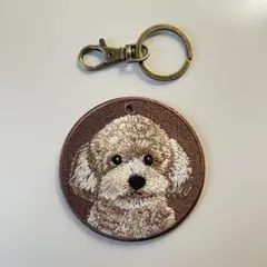 両面刺繡キーホルダー かわいいトイプードル バッグチャーム オリジナルグッズ