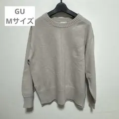 GU ジーユー ベージュ クルーネック ニット 長袖