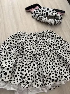 ダルメシアン柄スカートとヘアバンドセット　101匹わんちゃん