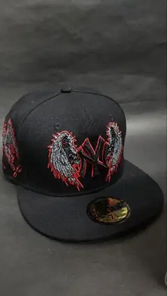 NEWERA59FIFTYNYヤンキースエンジェルカスタムキャップブラック5/8