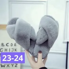 【新品！未使用！最終値下げ！】もこもこ　スリッパ　23−24cm　グレー