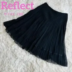Reflect シフォン プリーツスカート黒サイズ5 （ SS）膝丈フリル裾のサムネイル