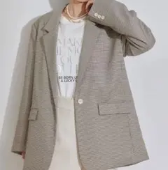 オーバーサイズチェック柄テーラードジャケット