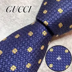GUCCI グッチ 極美品 近年タグ レア ネクタイ 蜂 総柄 ハート GG 星