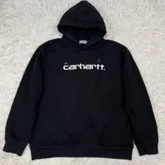 carhartt ブラック ロゴ パーカー ブラック メンズLサイズ Ｐ-67