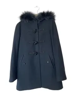 極美品✨組曲 ダッフルコート 3号L ラクーンファー 黒