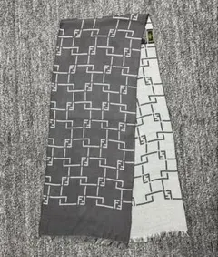 極美品 FENDI フェンディ ズッカ ペカン ウール マフラー ストール 茶