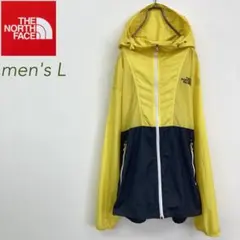 ノースフェイス ウインドブレーカー イエロー×チャコール メンズL