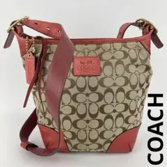 COACH コーチ シグネチャー 12390 ショルダーバッグ キャンバス 革