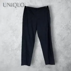 【UNIQLO ユニクロ】　レオパード柄　ストレッチアンクルパンツ　通年　紺色のサムネイル