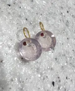 【週末限定】マリーエレーヌドゥタイヤック　ジェミーナピアス　ローズクォーツ 1701-sun-earrings-rose-quartz-