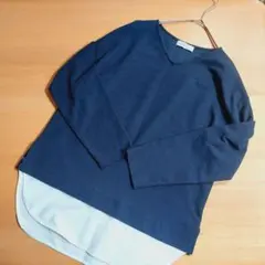 green label relaxing　裾レイヤードプルオーバー　ネイビー