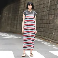 BEAMS BOYマルチボーダーキャミソールワンピースのサムネイル