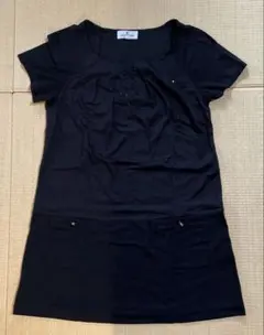 courrèges 半袖ミニワンピース ／チュニック38 黒のサムネイル