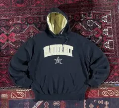 た*そ様 USA古着 カレッジロゴ プルオーバー パーカー ブラック L