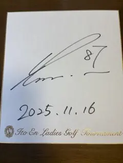 女子プロゴルフ　JLPGA 脇元　華　プロ 直筆サイン色紙