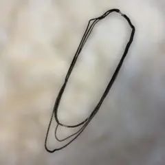 ブラック 3連ネックレス 金属製