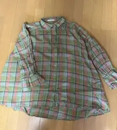 緑 チェックシャツ フリーサイズ