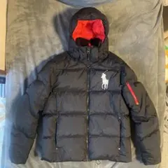 Polo Ralph Lauren フード付きダウンジャケットMブラック/レッド
