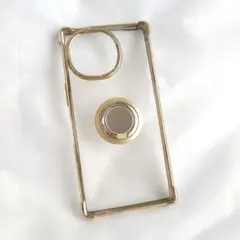 新品✨️AQUOS R9 ゴールドリング付き クリア ケース
