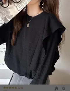 ブラック 長袖トップス 可愛い 春夏秋 春服