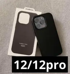 【新品】純正互換品　iPhone 12\12pro レザーケース　ミッドナイト