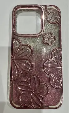 iPhone用 花柄グリッターケース 15Pro