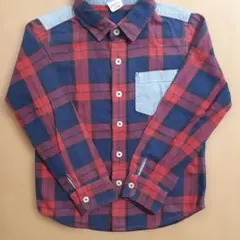 チェック 長袖シャツ 120