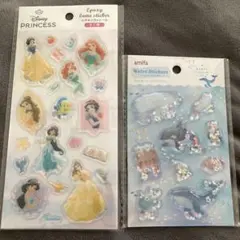 ディズニープリンセス　ウォーターシールアクアリウム　シール　2種類セット