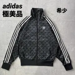 極美品【高級感抜群モノグラム】 adidas トラックジャケット ジャージ総柄