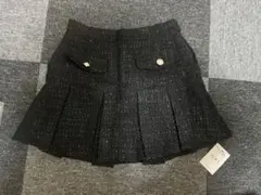 GRL ツイード プリーツミニスカート ブラック L