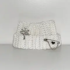 ▶︎にじぱぺっと　猫耳ニット帽　ホワイト