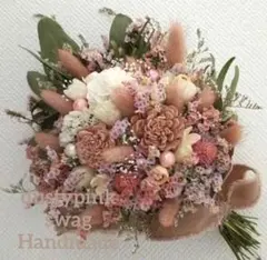 ♡Handmade♡ドライフラワースワッグdustypink•*¨*•.¸¸♬♡