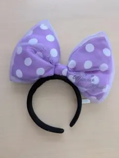 東京ディズニーリゾート　ミニー ドット　パープル　紫　カチューシャ　シースルー