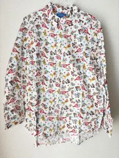 ディズニーキャラクター長袖シャツ チームディズニー 総柄シャツ Sサイズ