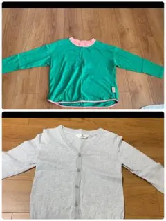 長袖カットソーとカーディガンセット