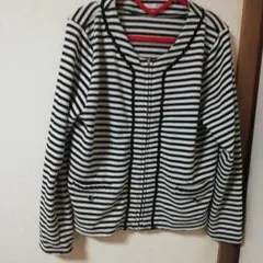ハニーズGLACIERストライプ柄ジッパージャケットLsize