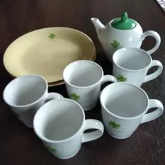 クローバー柄 ティーセット ティーポット マグカップ プレート