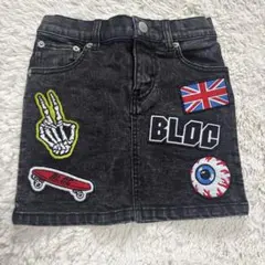 BLOC デニムスカート ワッペン ブラックのサムネイル