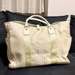 adidas トートバッグ　アイボリー