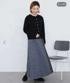 ワンポイントロゴクルーカーディガン