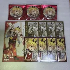 鬼滅の刃　午年　缶バッジ　ポストカード　フォトカード　我妻善逸　12点セット