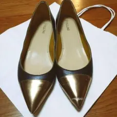 POLLINI パンプス size40 大きいサイズ 綺麗め カジュアルゴールド